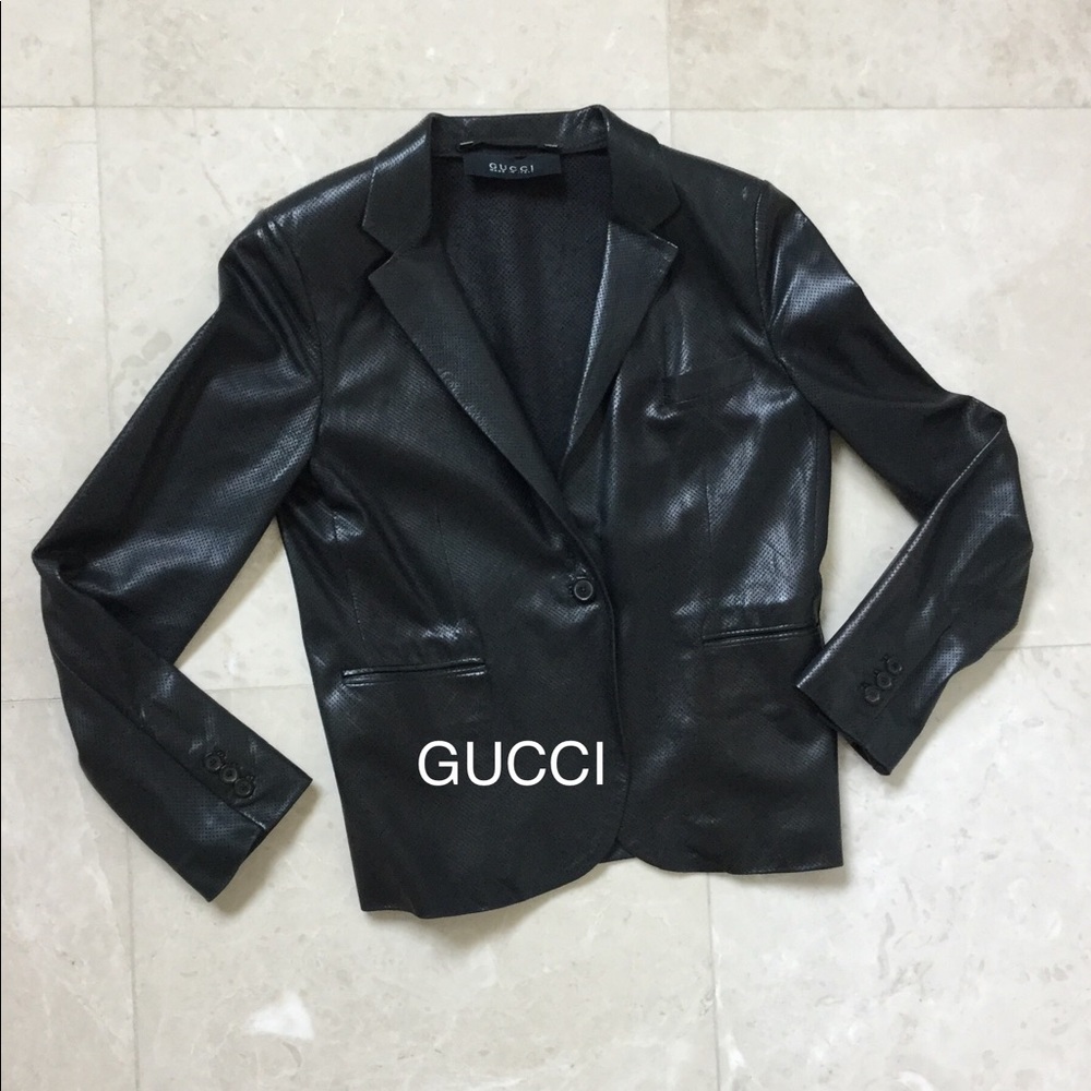 Authentic GUCCI leather lightweight blazer US10 - Picture 2 of 8